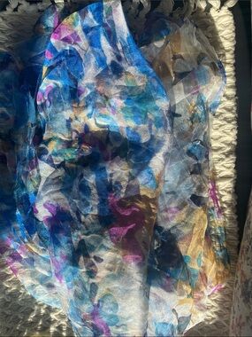FLORAL SILK WRAP/ SCARF